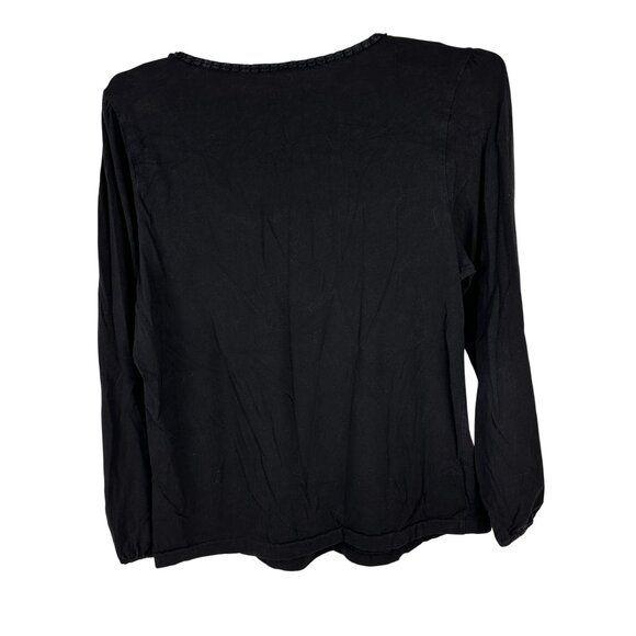 Basic Editions Womens Black Long Sleeve Top Size XL - Picture 2 of 4